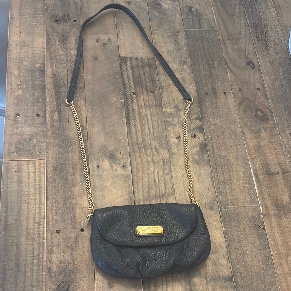 Marc By Marc Jacobs Black Crossbody Bag with Gold Accents